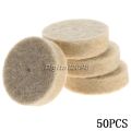 Yetaha 50pcs 25mm Felt Wool Polishing Wheel Buffing Round Wheel Grinding Pad W/2 Shanks For DREMEL Rotary Tools Electric Grinder