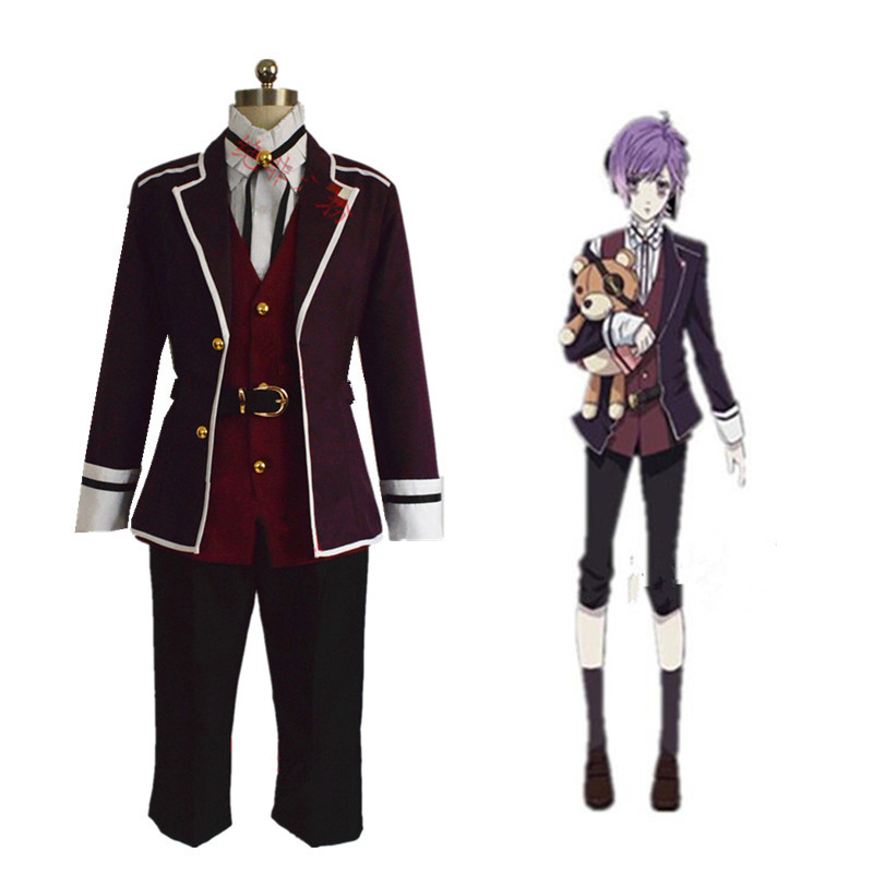 2017 DIABOLIK LOVERS Kanato Sakamaki Cosplay Costume Uniform Outfit Daily Suit Halloween Party Costumes for Adult Custom Made