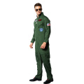 Eraspooky Top Gun Movie Cosplay American Airforce Uniform Halloween Costumes For Men Adult Army Green Military Pilot Jumpsuit