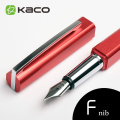 Free shipping KACO SQUARE Series Luxury Blue and Silver Clip Fountain Pen with 0.5mm Nib Nobel Metal Aluminum Ink Pens