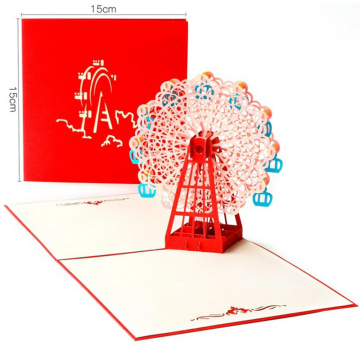 3D Pop Up Cards Ferris Wheel Gifts Greeting Card Handmade Postcards With Envelope For Party Anniversary Wedding Valentines Day