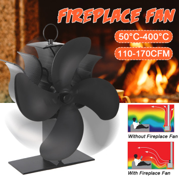 Fireplace Wood 4 Blade Heat Powered Stove Fan komin Log Wood Burner Fan Home Efficient Heat Distribution Quiet Fan Wood Stove