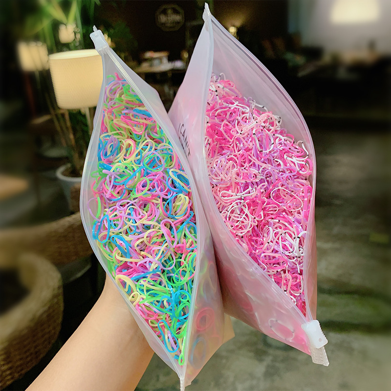 1000pcs Girls Colorful Ring Disposable Rubber Bands Gum For Ponytail Holder Children Elastic Hair Bands Hair Accessories