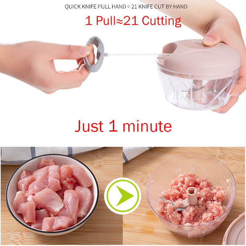 Manual Food Chopper Pull Onion Chopper Large Vegetable Processor Blender Mincer/Mixer for Egg Meat Salad Fruits Pesto Puree