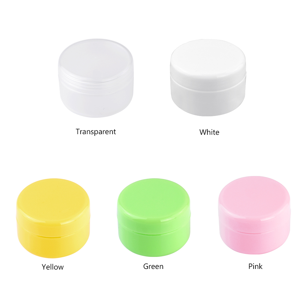 5Pcs Plastic Empty Makeup Jar Pot With Lid 20ml 50ml 100ml Refillable Sample bottles Travel Face Cream Lotion Cosmetic Container