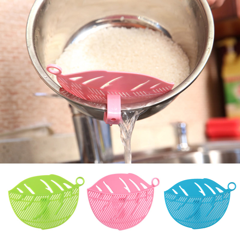 Kitchen Fruit Vegetable Cleaning Tool Leaf Shaped Rice Wash Gadget Noodles Spaghetti Beans Colanders Strainers Kitchen Tool