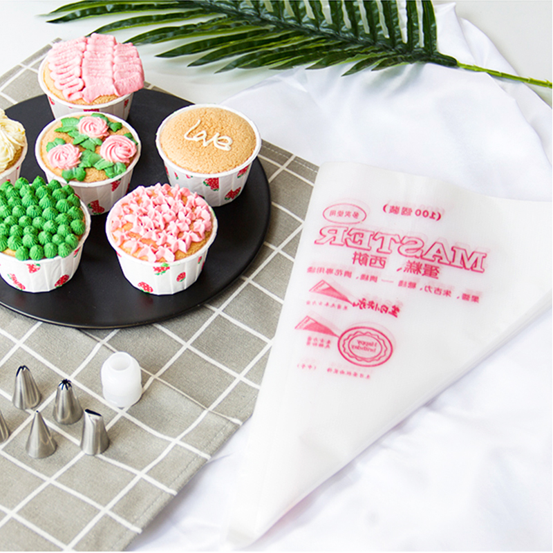 3 size 100 PCs Disposable Pastry Bag Pastry Cupcake Decorating Bags Fondant Cake Cream Pastry Baking Cake Tool