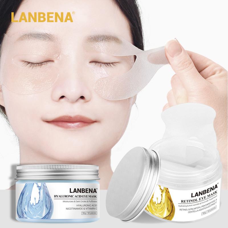 LANBENA Breathable Retinol Hyaluronic Acid Eye Masks Removing Dark Circles Remove Puffiness Moisturize Your Eyes Skin Care TSLM1