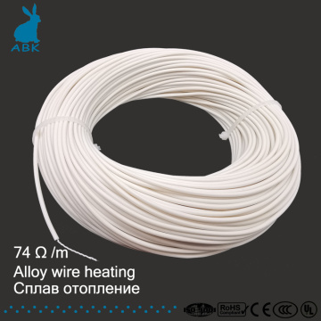 74 ohm/meter silicone rubber alloy spiral heating wire heating cable electro-thermal wire soft wram multipurpose heating cable