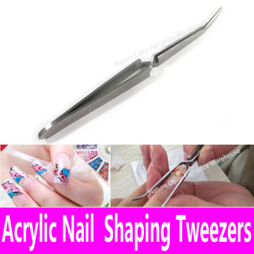 Stainless Steel Cross Action Tweezers Multi-Function Nail Clip Manicure Nail Art Tools Tweezers for Acrylic UV Gel Shaping Pinch