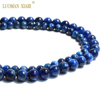 Rare AAA+ 100% Natural Top Kyanite Blue Round Gem Stone Beads For Jewelry Making DIY Bracelet Necklace 6/8mm Strand 15.5''