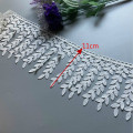 1 yard 11CM White Cotton Leaf Tassel Fringe Embroidered Lace Trim Ribbon Fabric Handmade Sewing Supplies Craft Gift Decorative