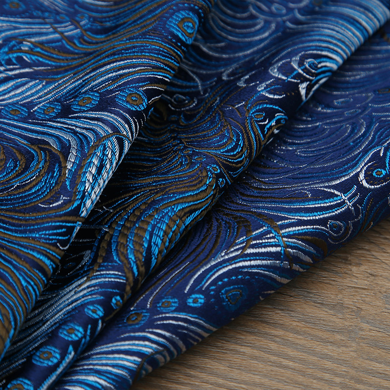 Peacock style Metallic Jacquard Brocade Fabric,3D jacquard fabric, yarn dyed fabric for Womens Coat Dress Skirt Damask75*50cm