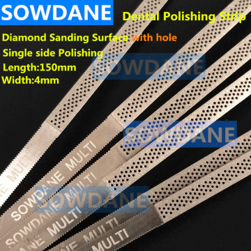 Dental Metal Polishing Stick Polish Strip with Single Side of Diamond Sanding Surface with Hole Saw Tooth Teeth Whitening 4mm