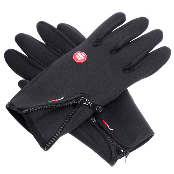 Black Ski gloves warm skiing and riding gloves Motorcycle gloves outdoor Wind and Waterproof cotton gloves