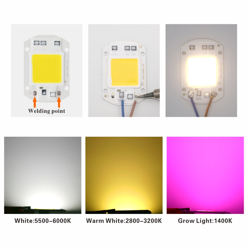 COB LED Lamp Chip 10W 20W 30W 50W LED Flood Light Bulb Chip AC 220V 110V Diy Spotlight Floodlight Lampada Grow Plant Light Chip