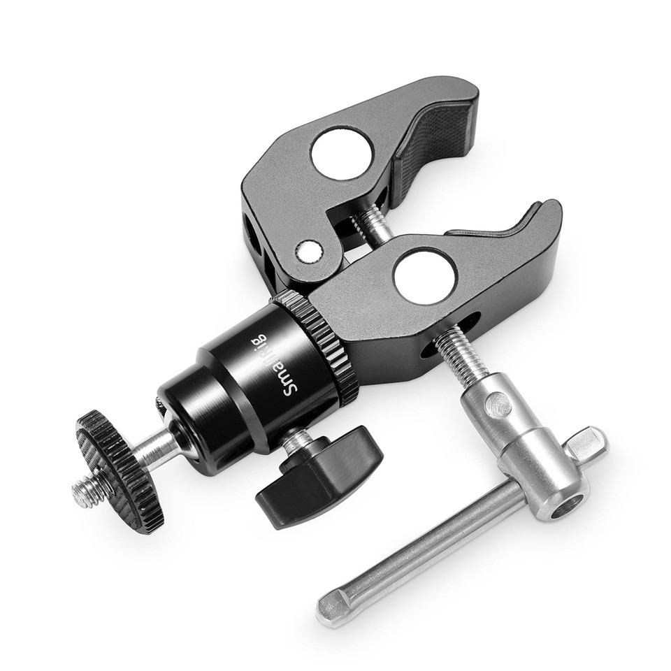 SmallRig Clamp Mount with 1/4" Screw Ball Head Mount Hot Shoe Adapter and Cool Clamp - 1124