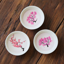 Japanese Magic Sakura Cup Cold Temperature Color Changing Flower display Sake Cup Ceramic Kung fu Tea Cup Tea Bowl