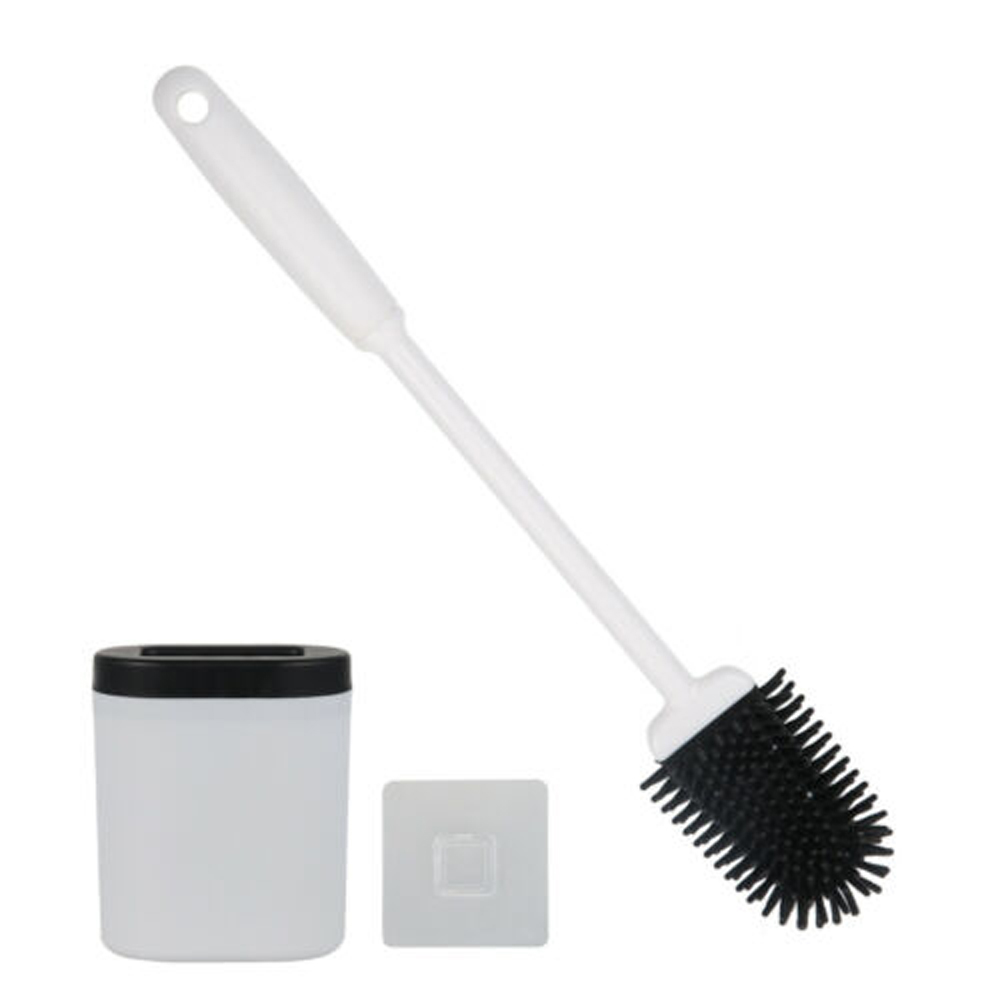 Wall Mounted Silicone Toilet Brush With Holder Base Durable Type Bathroom Hardware Toilet Brush TPR Brush Head