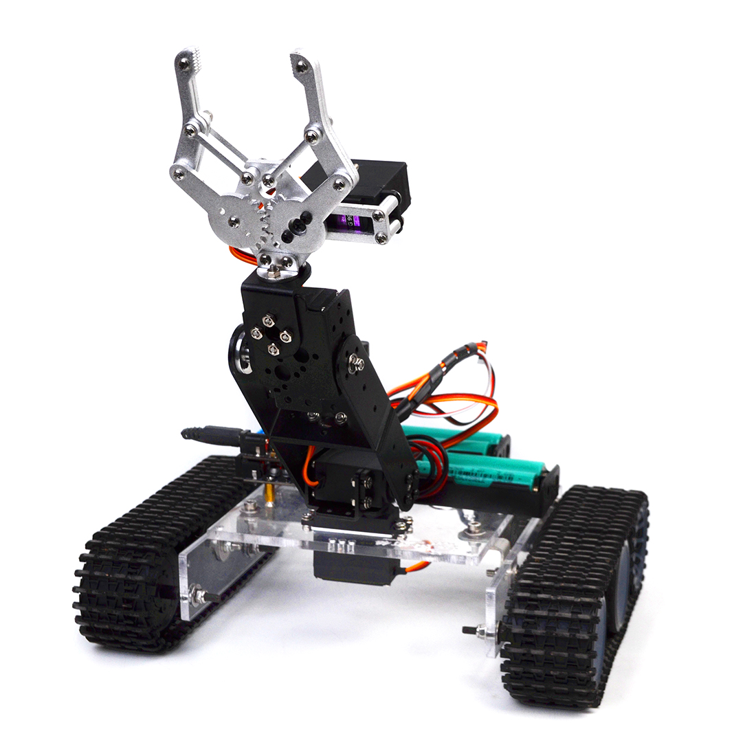 DIY Programmable Tank 4DOF Metal Mechanical Arm Robot Kit (Without Battery) For Child Kids Developmental Early Educational Toys