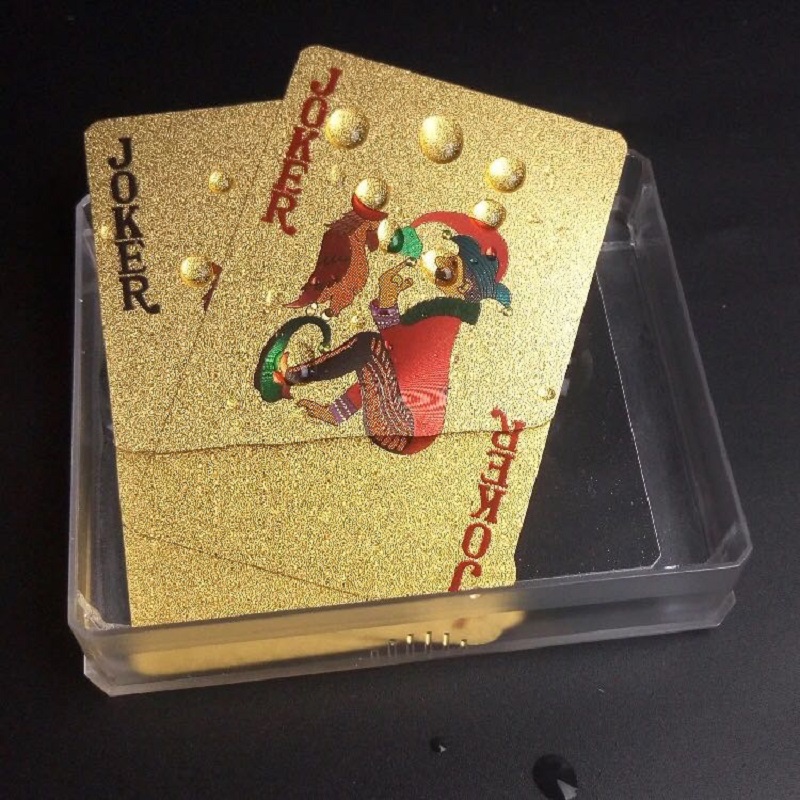 Euro Plastic Card 24k Gold Playing Cards PVC Waterproof Plastic Playing Card Club Game Playing Cards Gold Plated Deck Gift