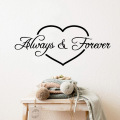 Romantic Love Always Forever Wall Sticker For Bedroom Decor Living Room Decoration Stickers Mural Removable Wall Decals Decor