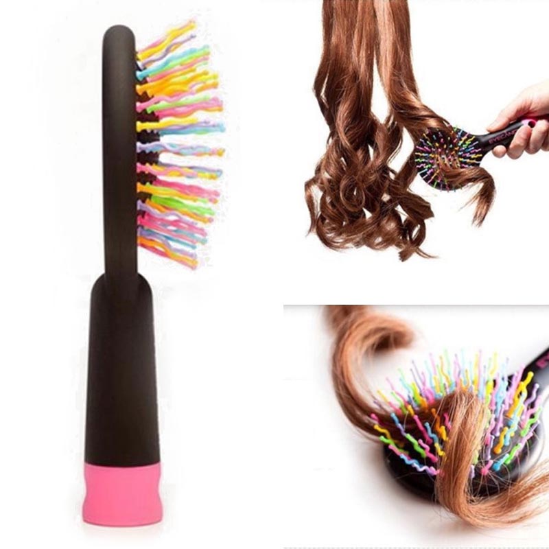 Baby Hair Brush Rainbow Head Massager children Comb Girls Hair Brush Bath Anti-static Brush princess Comb With Mirror