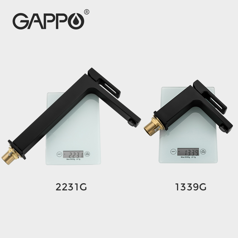 GAPPO Black Tall Basin Faucet Slim Bathroom Washbasin Water Mixer Tap Chrome Hot Cold Water Bathroom Sink Faucet Tap G1017-62