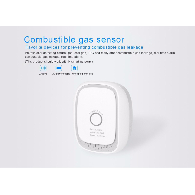 Haozee Wireless Zwave Combusitible Gas Leakage Detector Smart Home EU Version 868.42mhz Natural Gas Coal Gas Sensor