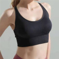 2020 Sexy Sports Bra Solid Back Yoga Tank Top Women Fitness Push Up Gym Shockproof Seamless Shirt Running Workout Fast Dry Vest