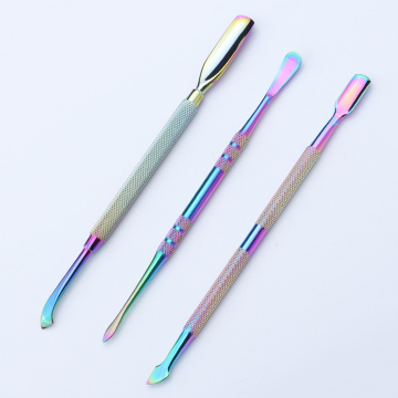 1psc Stainless Steel Nail Art Equipment Cuticle Remover Pusher Chameleon Tungsten Carbide Nail Tools Accessories SA062