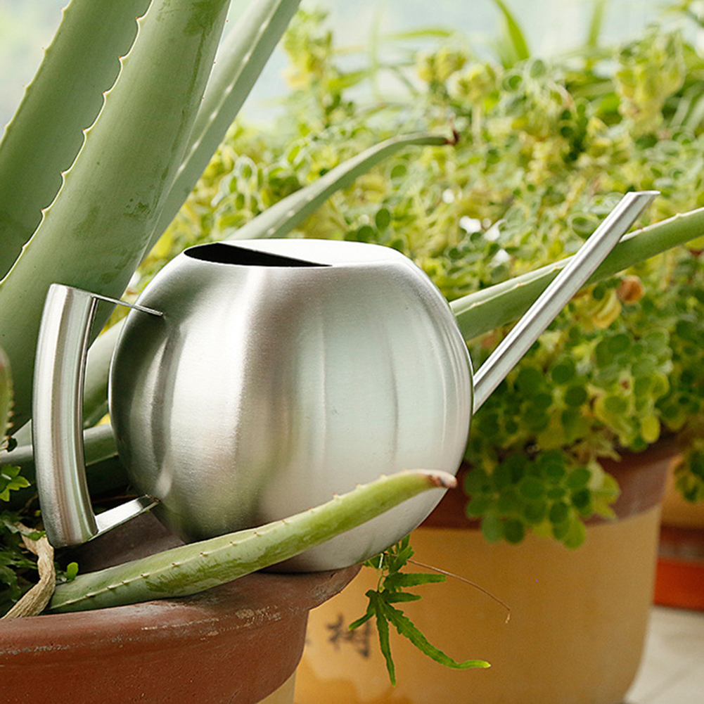 Stainless Steel Watering Pot Gardening Potted Small Watering Can Use Handle Perfect For Watering Flower Plants Shower For Garden