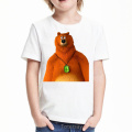 funny t-shirt for boys sunlight Grizzy bear animal print t shirt boys lemmings tshirt camisetas lovely kids clothes summer tops