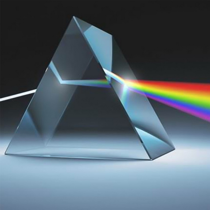 Triangular BK7 Optical Prisms Glass Physics Teaching Refracted Light Spectrum Children Students Present 25x25x80mm