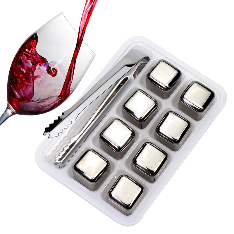304 Stainless Steel Ice Cubes Red Wine Reusable Chilling Stones for Whiskey Wine Keep Your Drink Cold Longer