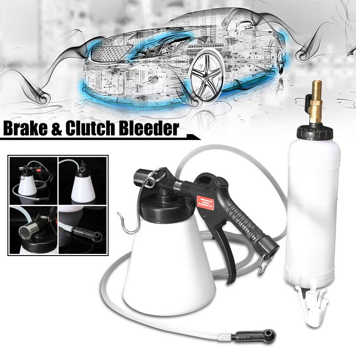 Auto Car Brake Fluid Replacement Tool 0.75L Large Capacity Brake Fluid Drained Bleeder Oil Change Container Kit for Cars Trucks
