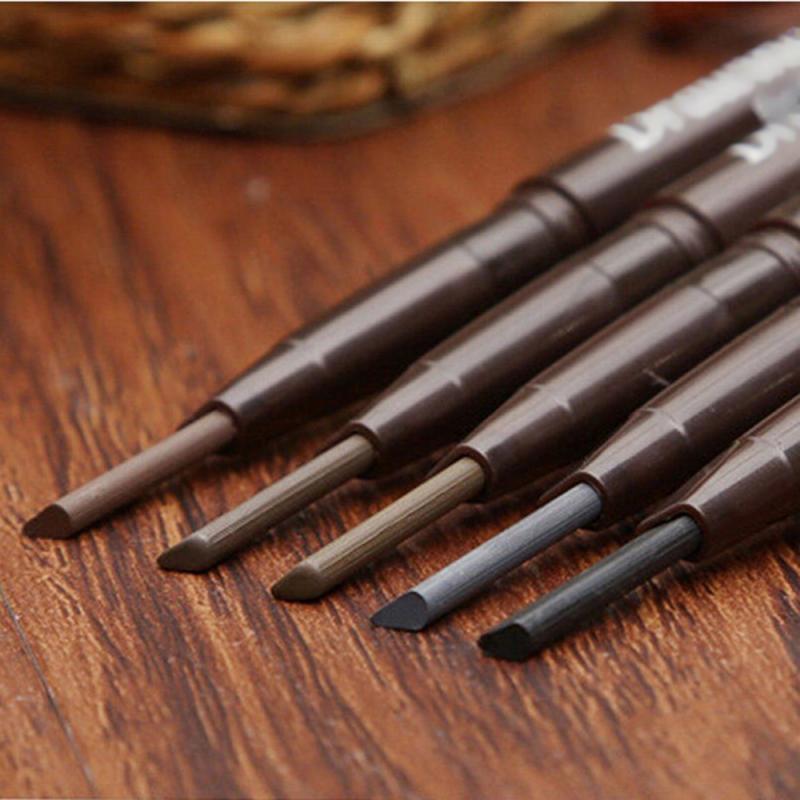 5 Colors 2 in 1 Women Makeup Sketch Liquid Eyebrow Pencil Waterproof Eye Brow Tattoo Dye Tint Pen Liner Long Lasting Eyebrow pen