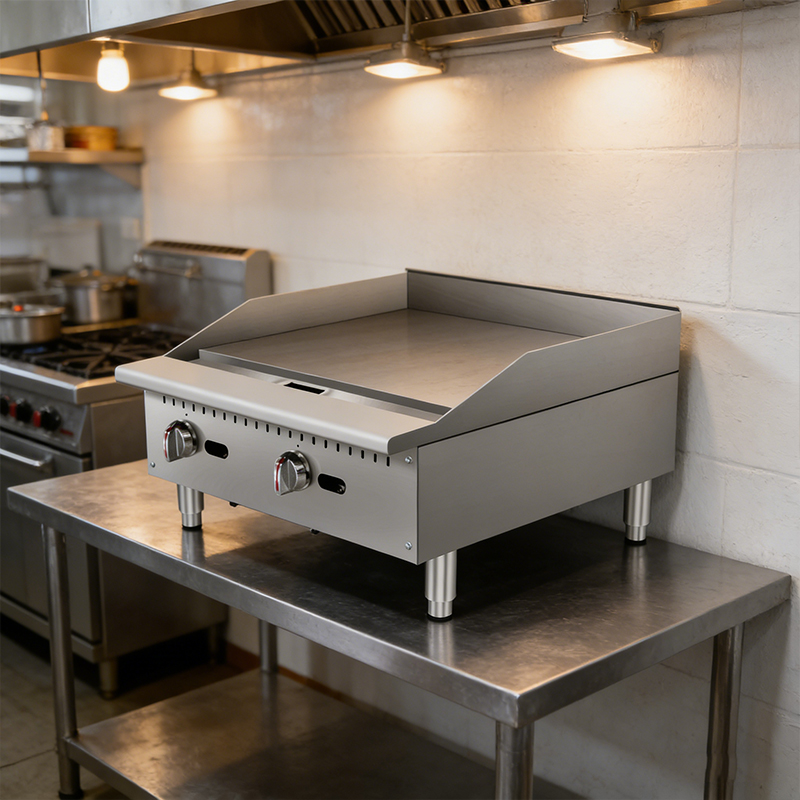 Heavy-duty stainless steel griddle
