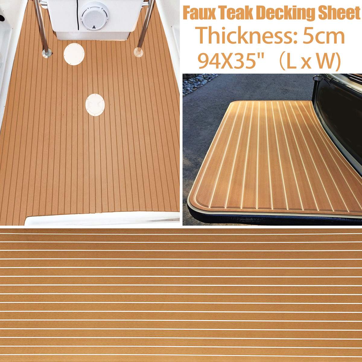 8 Styles Self-Adhesive 900x2000x5mm Foam Teak Decking EVA Foam Marine Flooring Faux Boat Decking Sheet Accessories Marine
