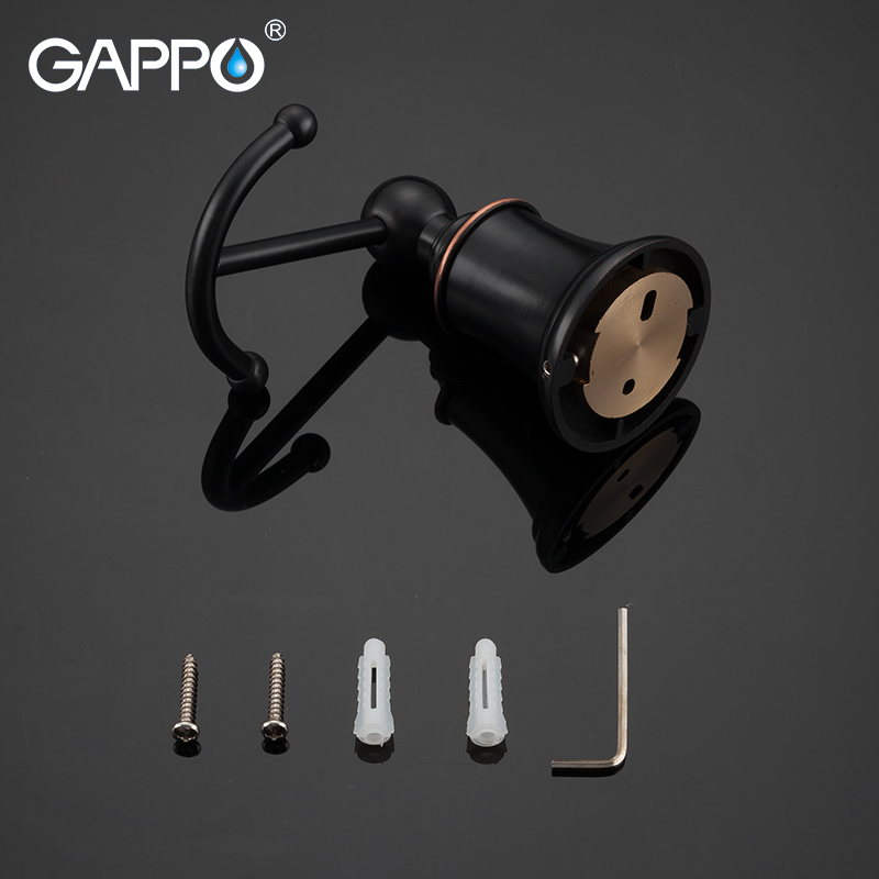 GAPPO Towel Ring black Towel Holders Brass towel ring holder bath hanger Bathroom Accessories wall mount Bath Hardware