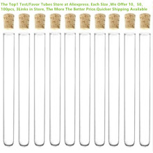 25pcs 25*150 mm 50ml Plastic Test Tube With Cork 6-inch PC Package Tube Clear Like Glass Autoclavable , All Size in Store