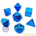 Bescon Unpainted Raw Plating Polyhedral Dice Set of Glossy Blue, RPG Dice Set of 7