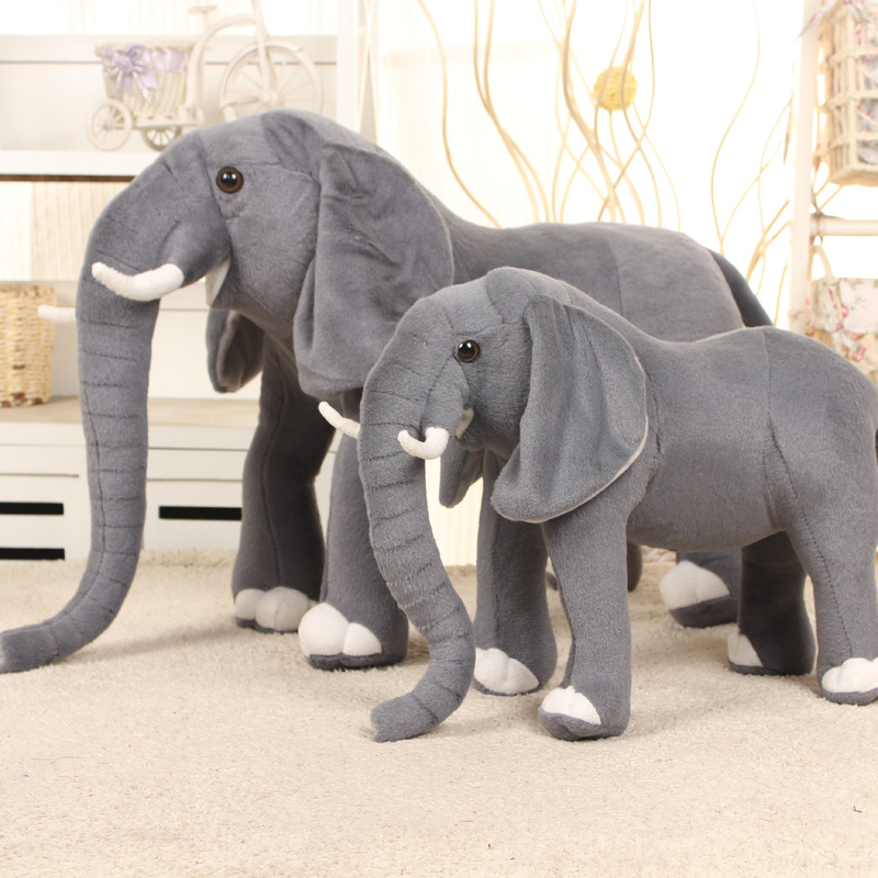 37cm*26cm Real Life Elephant Stuffed Plush Toys Artificial Animal Toy Doll Home Decor Accessories Toys