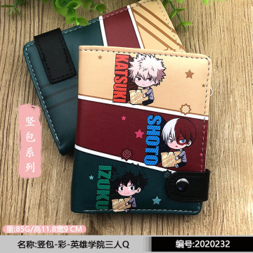 Anime My Hero Academia Short Wallet Midoriya Izuku/Todoroki Shoto PU Leather Purse with Coin Pocket