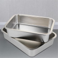 stainless steel plate tray rectangular square plate baking pot dish deep Japanese barbecue bbq cafeteria storage tray rotisserie
