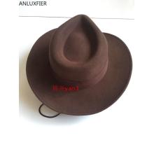 B-9000 Men's Fedoras Wool Hat Adult Woolen Wide Brim Cowboy Hats Original Single Anti-wrinkle Cowboy Hat Wide Brim