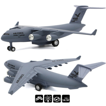 High simulation 1:300 C17 hercules transport aircraft metal model musical flashing alloy pull back airplane toy free shipping