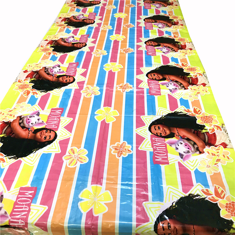 260*108cm Cartoon Moana Tablecloth Disney Moana Party Disposable Table Cover For Kids Happy Birthday Party Decoration Supplies
