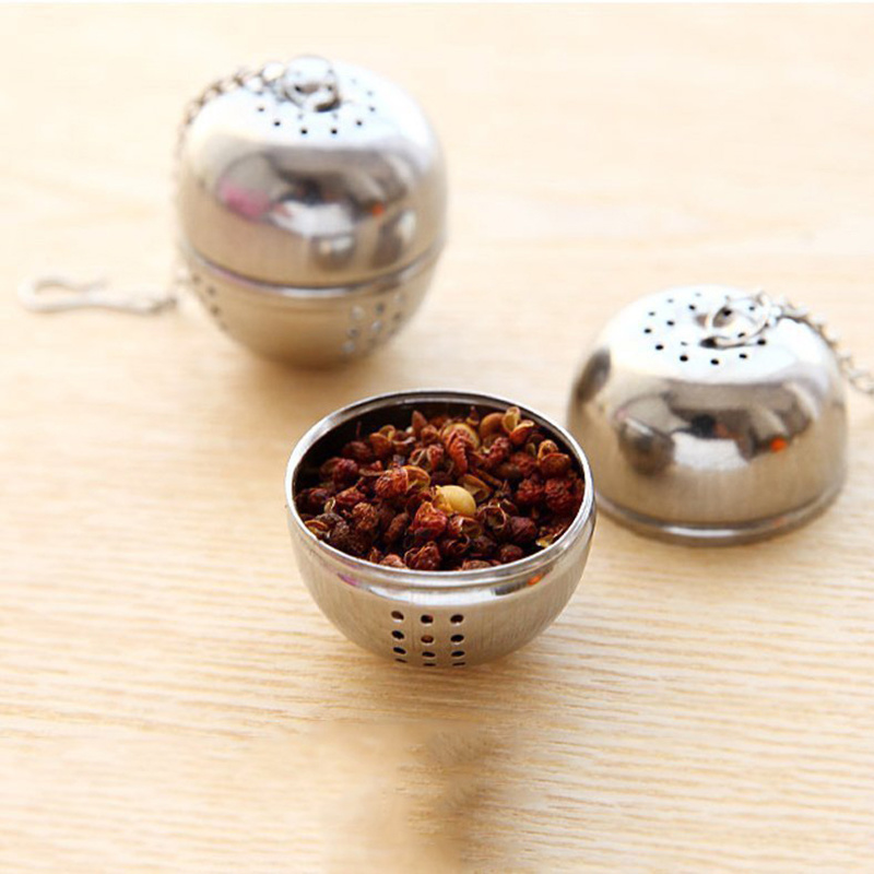 New Essential Stainless Steel Ball Tea Infuser Mesh Filter Strainer W/hook Loose Tea Leaf Spice Home Kitchen Accessories