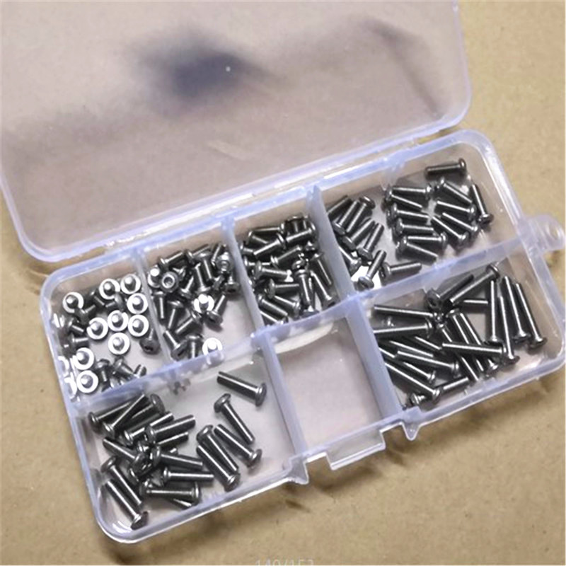 120pcs iso7380 m2 M2.5 M3*4/6/8/10/12/16 Stainless steel 304 hex socket round button head screw kit